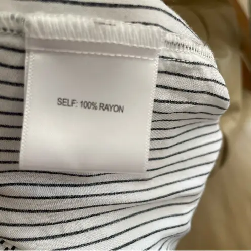 Grace and Delancy Striped French Bull Dog Print Button Down Shirt Size 8 White