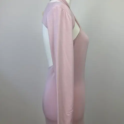 SER.O.YA Lana Dress Set Pastel Pink Halter Long Sleeve Stretch Jersey Large NWT
