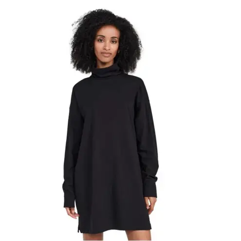 ATM Anthony Thomas Melillo Jersey Turtleneck Dress Black Size Large Button Cuff