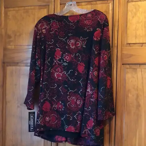 Elementz NWT Red Gold & Black Embellished Blouse 2X