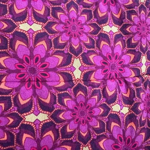 Soft Surroundings | Fuscia Abstract Floral Printed Ankle Slim Pants | Medium