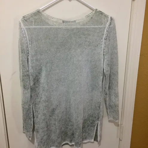 Nic+Zoe NEW delicate knit see-through stretchy long sleeve pool pullover top
