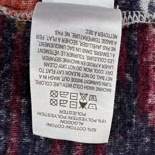 Lucky Brand  Cardigan Womens Large Side Slit  Red Multicolor Aztec Southwestern‎ - Image 6