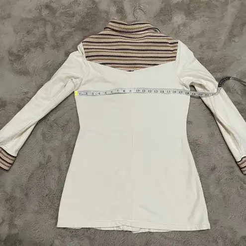 prAna Women Size M Rowen Knit Button Down Cream Jacket Coat Breathe Fall Outdoor