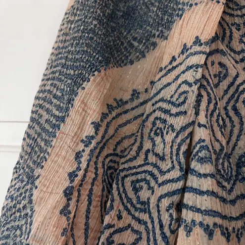 Ulla Johnson Pauline Printed Silk Chiffon Blouse Moonstone Blouse Size 2 Peasant