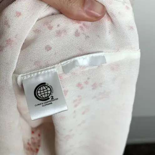 Ganni Printed Georgette Button-Front Slip Dress in Egret Womens Midi Size Small