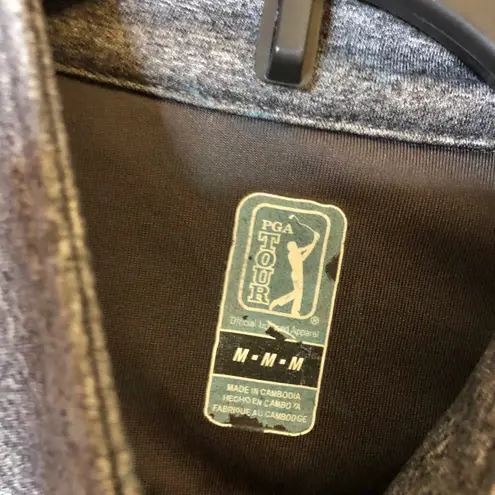 PGA Tour Golf Quarter Zip Pullover Thermalflux grey Red Medium