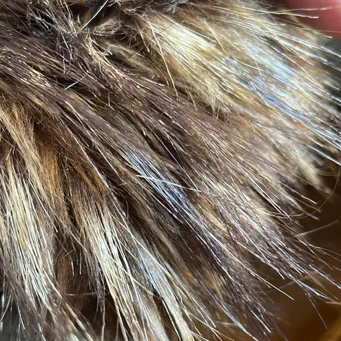 Shaggy faux fur vest animal print ski resort snow Brown Size M