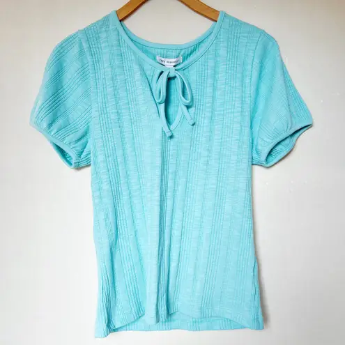 Free Assembly Blue Short Sleeve Blouse Size M