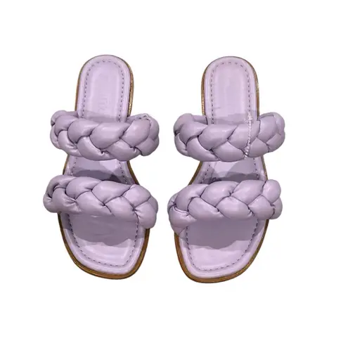 Schutz LAVENDER PURPLE SANDAL SLIDES Women's Braided Lilac 8.5