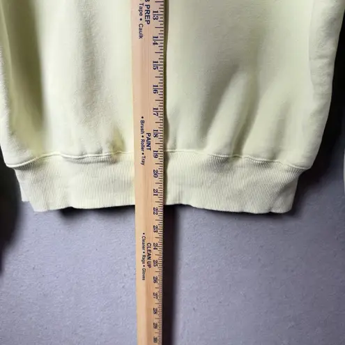 All:Row Cropped Crewneck Sweatshirt Pleated Shoulder 100% Cotton Size Small Green