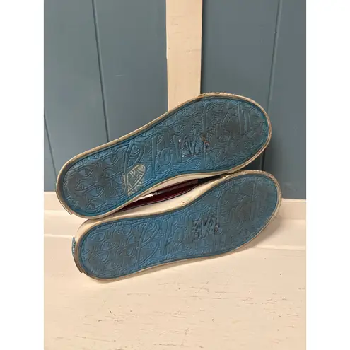 Blowfish Malibu Red Canvas Slip On Sneakers Shoes Casual Comfortable Size 7.5