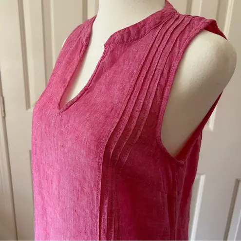 Sigrid Olsen  - 100% Linen Pink Sleeveless Dress With Pockets - Size SMALL