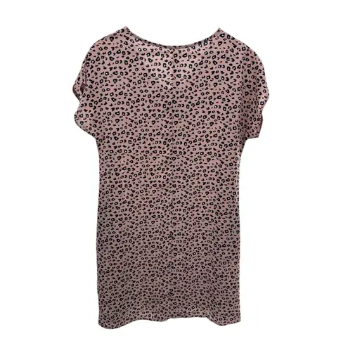 Pink Animal Print‎ Mini Dress Small Sleeveless Soft Knit Cheetah Y2K Casual