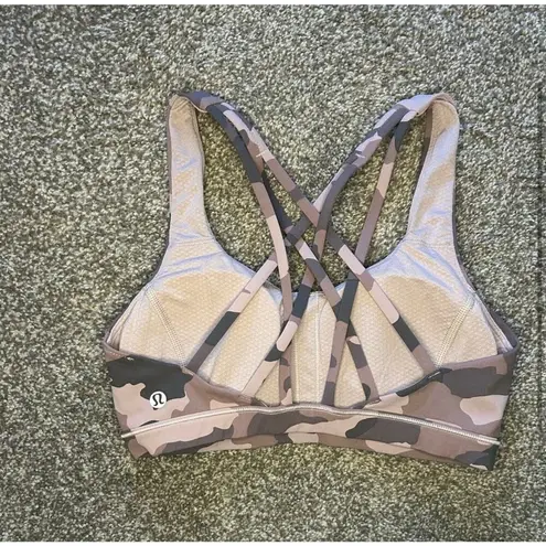 Lululemon  Pink Camo Sports Bra - Size 4