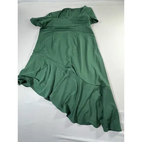 Emerald Green Asymmetrical Ruffle Dress Size XL