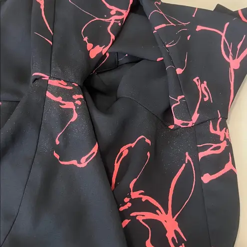 NYDJ Pleat Back Blouse Navy/Pink Size Small