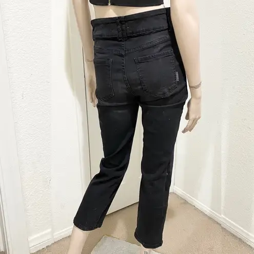 ZARA  High Waist Stretch Black Capri Denim Jeans 8