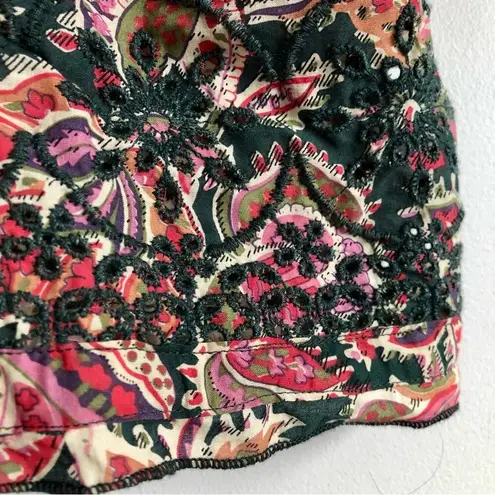 Jennifer Grace NWOT JENNIFER & GRACE Cropped Floral Peasant Puff Sleeve Boho Top Multicolor M