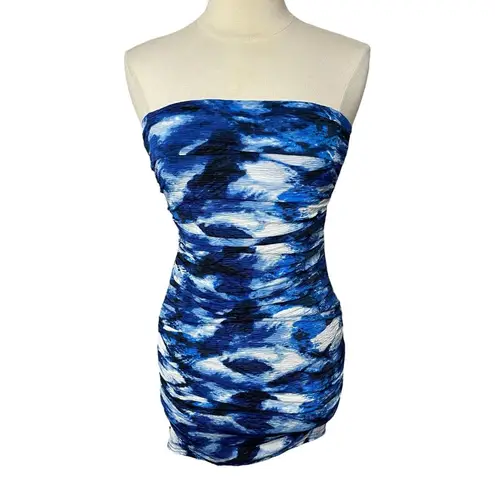 NWOT MISCREANTS Cupid Mini Dress in Blue Tie Dye Size 2