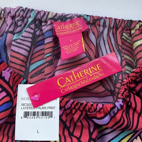 Catherine Malandrino NWT off the shoulder tropical palms top, size large