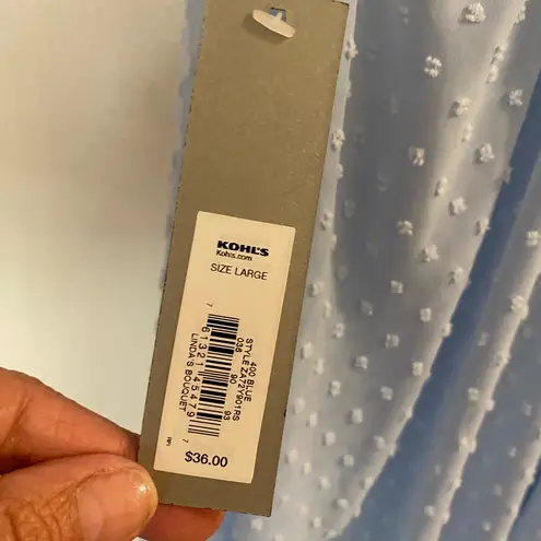 Apt. 9  Womens Sheer Nightgown L Large Light Blue White Textured Dots NWT New - Image 7