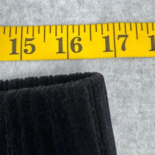 John Paul Richard Women's Black Velour Pants Large Wide Leg Side Button Detail