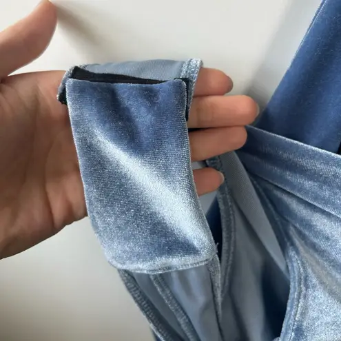 MISA Los Angeles Reem Bodysuit in Blue Velvet Size Small Holiday Party Boho