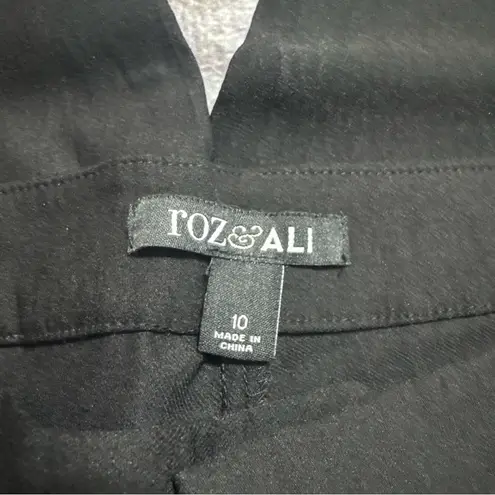 Roz & Ali Black Dress Pant with Leopard Accent