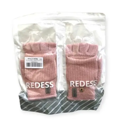 New Womens Redess Dusty Rose Gripsense Fingerless Winter Gloves Pink