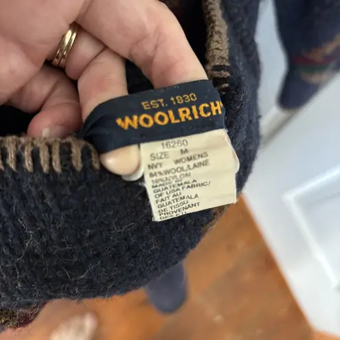 Woolrich VTG Navajo Aztec Long Trench Coat Duster Reversible Wool Medium