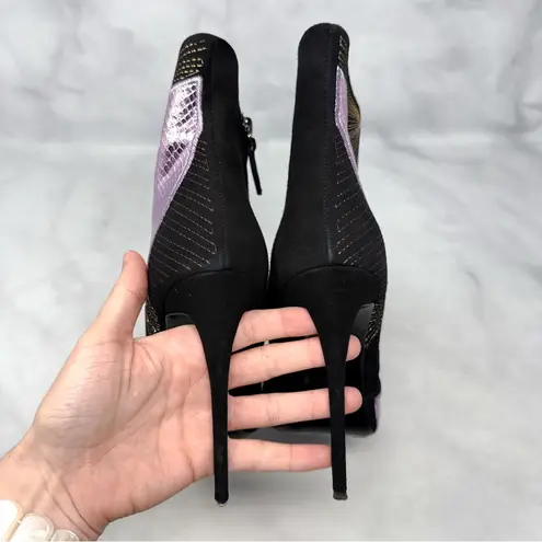 Giuseppe Zanotti Olinda Patchwork Leather Embellished Snakeskin Ankle Boots 39