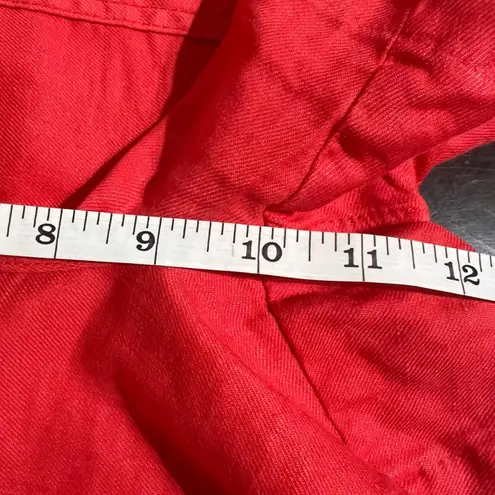 Evereve Women's Red Linen Blend High Waist Shorts - Size 26