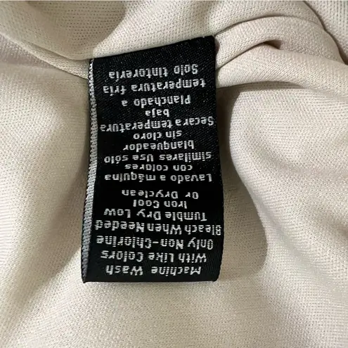 Sharagano Sleeveless Textured Shift Dress Size 12 Beige Minimalist Neutral