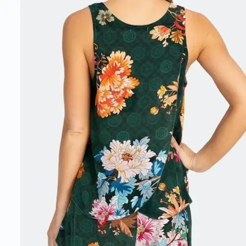 Johnny Was Roselyn 100% Silk Floral Print Tank Top M