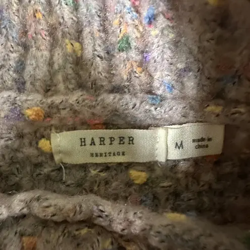 Harper Heritage Sweater Womens Medium Chunky Knit Multicolor Speckled Pullover