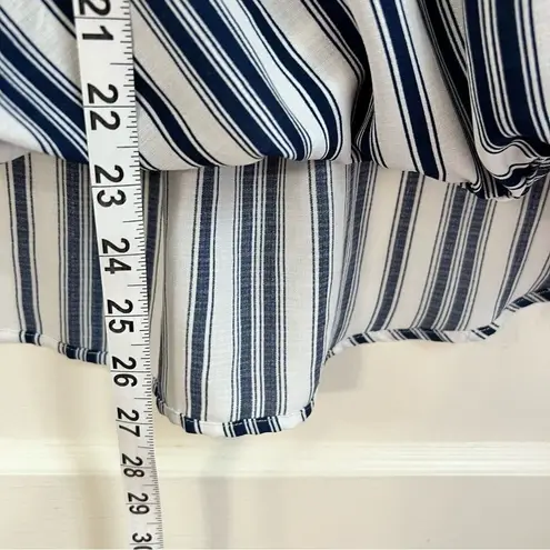 West Kei Blue & White Faux Wrap Shirt Size Small Business Casual Meets Yacht