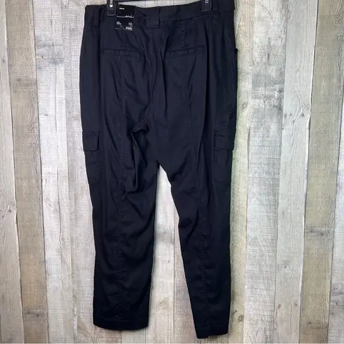 INC International Concepts Size 10 Ankle High Rise Black Cargo Pants W/T…