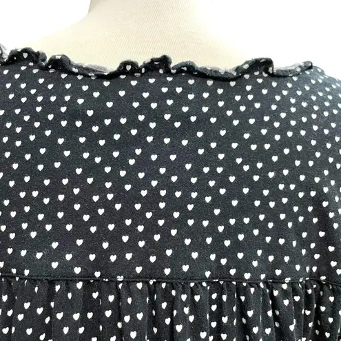 Eileen West Hearts Cottagecore Feminine Romantic Nightgown Black size Large