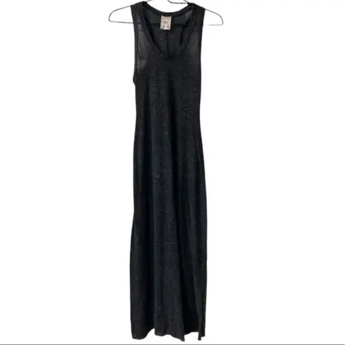 Robin K Sleeveless Midi Dress Sheer Swim Cover Up Size Small gray slip