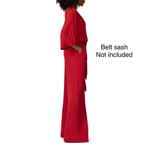 Ramy Brook Jumpsuit Tessa One Shoulder Half Sleeve Red Size Large