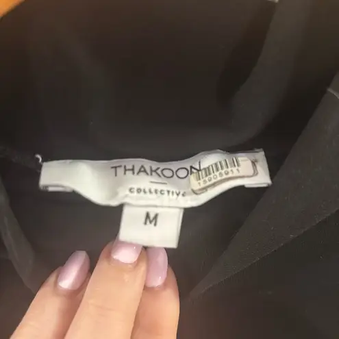 Thakoon X RTR Tie Back Black Turtle Neck Size Medium Black