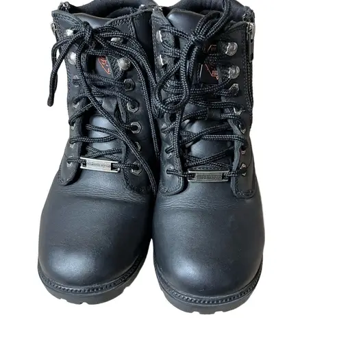 Milwaukee Leather Black Lace Up Side Zipper Combat Boots Size 8
