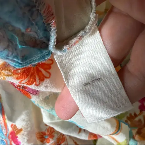 Johnny Was Floral Handkerchief Style Tunic Top Size Large