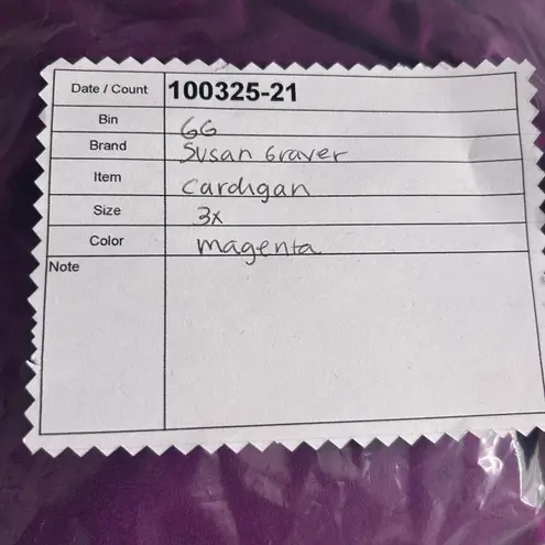 Susan Graver Liquid Knit Cardigan Purple 3X