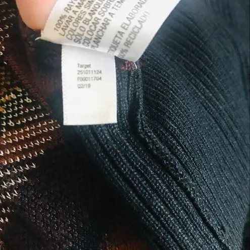 Missoni for Target zig zag stripes patchwork long sleeves Open Cardigan XS Black