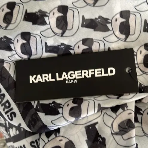 Karl Lagerfeld Black, White & Blush Scarf NWT Choupette