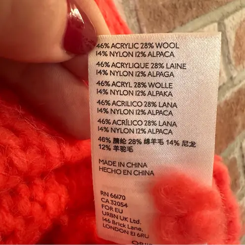 Pilcro Anthropologie Zamora Cowl Neck Sweater Oversized Women’s Small Coral Pink