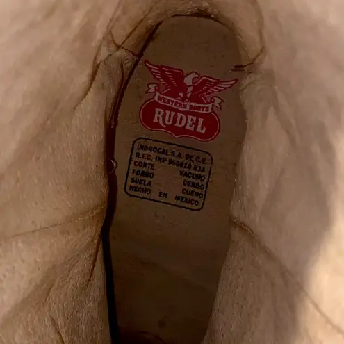 Rudel White Cowgirl Boots Authentic Western Style