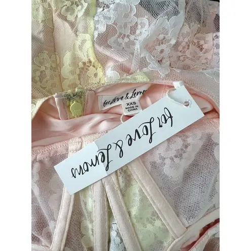 For Love & Lemons Lace Blossom Maxi Dress Sheer Pastel Floral Ethereal Festival Pink Size XXS